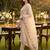 Off white embroidered liva kurta trouser dupatta set