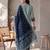 Sea green printed pure cotton kurta trouser dupatta set