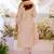 Off white embroidered silk blend kurta trouser dupatta set
