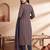 Blue printed pure cotton kurta trouser dupatta set