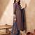 Blue printed pure cotton kurta trouser dupatta set