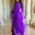 Purple embroidered liva kurta trouser dupatta set