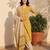 Mustard printed pure cotton kurta trouser dupatta set