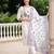 White embroidered pure cotton kurta trouser dupatta set