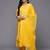 Yellow embroidered liva kurta trouser dupatta set