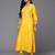 Yellow embroidered liva kurta trouser dupatta set