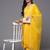 Yellow embroidered liva kurta trouser dupatta set