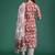 Maroon printed pure cotton kurta trouser dupatta set