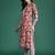 Maroon printed pure cotton kurta trouser dupatta set