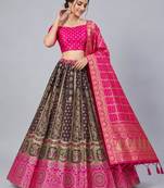 pink silk blend woven designer lehenga-choli upto 42