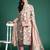 Mauve printed pure cotton kurta trouser dupatta set