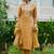 Yellow embroidered liva kurta trouser dupatta set
