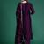 Purple embroidered silk blend kurta trouser dupatta set