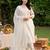 White embroidered pure cotton kurta trouser dupatta set