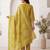 Mustard printed pure cotton kurta trouser dupatta set