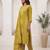 Mustard printed pure cotton kurta trouser dupatta set