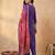 Purple woven design silk blend kurta trouser dupatta set