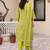 Green printed pure cotton kurta trouser dupatta set