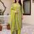 Green printed pure cotton kurta trouser dupatta set