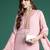 Pink embroidered organza kurta trouser dupatta set
