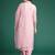 Pink embroidered organza kurta trouser dupatta set