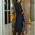 Black embroidered silk blend kurta trouser dupatta set