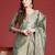 Green embroidered liva kurta trouser dupatta set