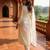Off white embroidered liva kurta trouser dupatta set