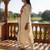 Off white embroidered liva kurta trouser dupatta set