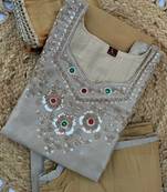 Golden banarasi viscose palazzo suit set