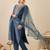 Blue embroidered liva kurta trouser dupatta set