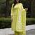 Green printed pure cotton kurta trouser dupatta set