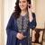 Teal embroidered pure cotton kurta trouser dupatta set