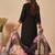 Black embroidered viscose rayon kurta trouser dupatta set