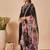 Black embroidered viscose rayon kurta trouser dupatta set