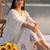 Off white embroidered pure cotton kurta trouser dupatta set