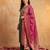 Green embroidered silk blend kurta trouser dupatta set