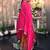 Multicolor embroidered chinon kurta trouser dupatta set