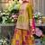 Multicolor embroidered chinon kurta trouser dupatta set