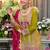 Multicolor embroidered chinon kurta trouser dupatta set
