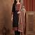 Black printed pure cotton kurta trouser dupatta set