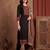 Black printed pure cotton kurta trouser dupatta set