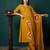 Mustard printed pure cotton kurta trouser dupatta set
