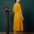 Mustard printed pure cotton kurta trouser dupatta set