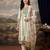 Off white printed pure cotton kurta trouser dupatta set