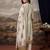 Off white printed pure cotton kurta trouser dupatta set