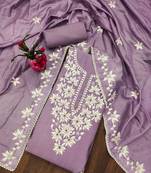 floral embroidered unstitched dress material