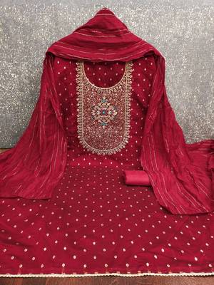 embroidered unstitched dress material 3