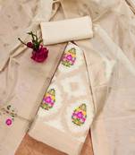 floral woven design cotton silk unstitched dress material