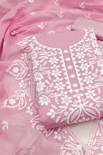 embroidered unstitched dress material